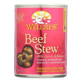 12 - 12.5 Oz Wellness Pet Products Dog Food - Beef with Carrots & Potatoes